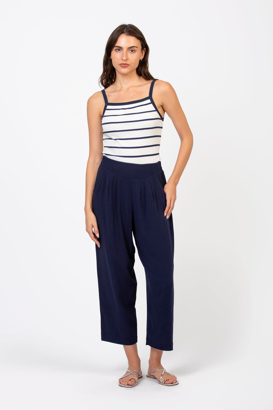 Cameo Clothing Line Vacay Pants, stylish casual pants with relaxed fit and trendy design, displayed on a hanger.
