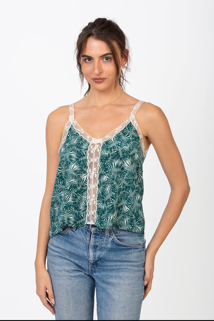 Cameo Clothing Line Leah silk tank top in a sleek, smooth fabric, featuring a sleeveless design and a relaxed fit.