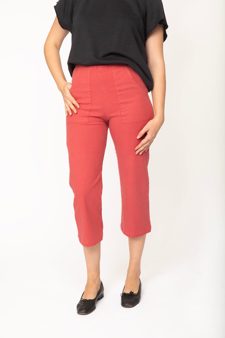 Cropped Zip-Back Pant