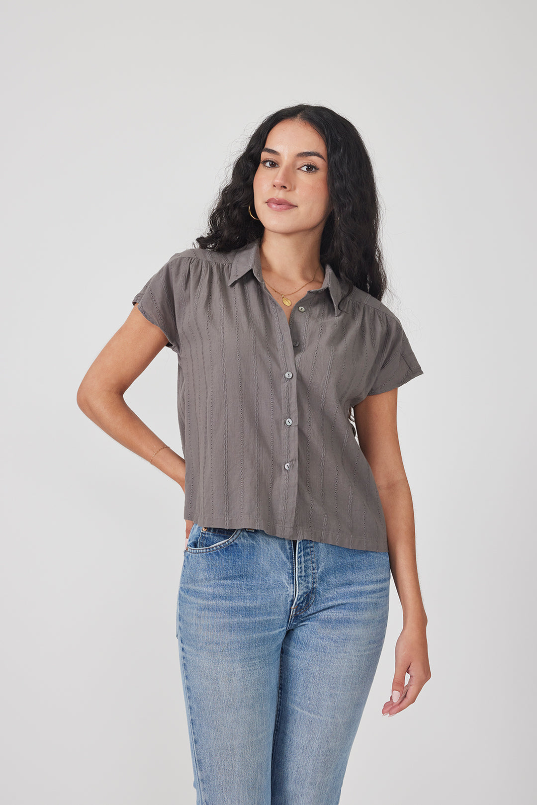 Carol Blouse - Embroidered Cotton - Cameo Clothing Line
