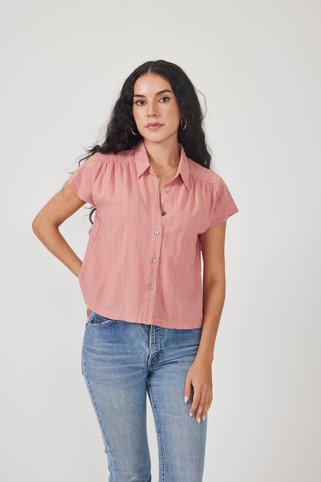 Carol Blouse - Embroidered Cotton - Cameo Clothing Line